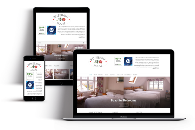 Thumbnail of Rosebank House website screenshots on iPhone, iPad and MacBook Pro