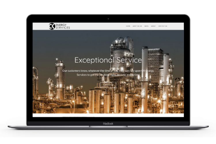 Screenshot of CK Energy website on MacBook Pro